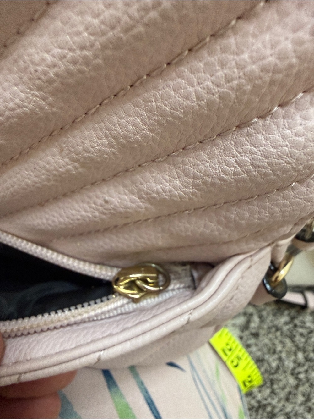 Victoria's Secret Light Pink Quilted Mini Backpack with Gold Chain Straps - Picture 9 of 9